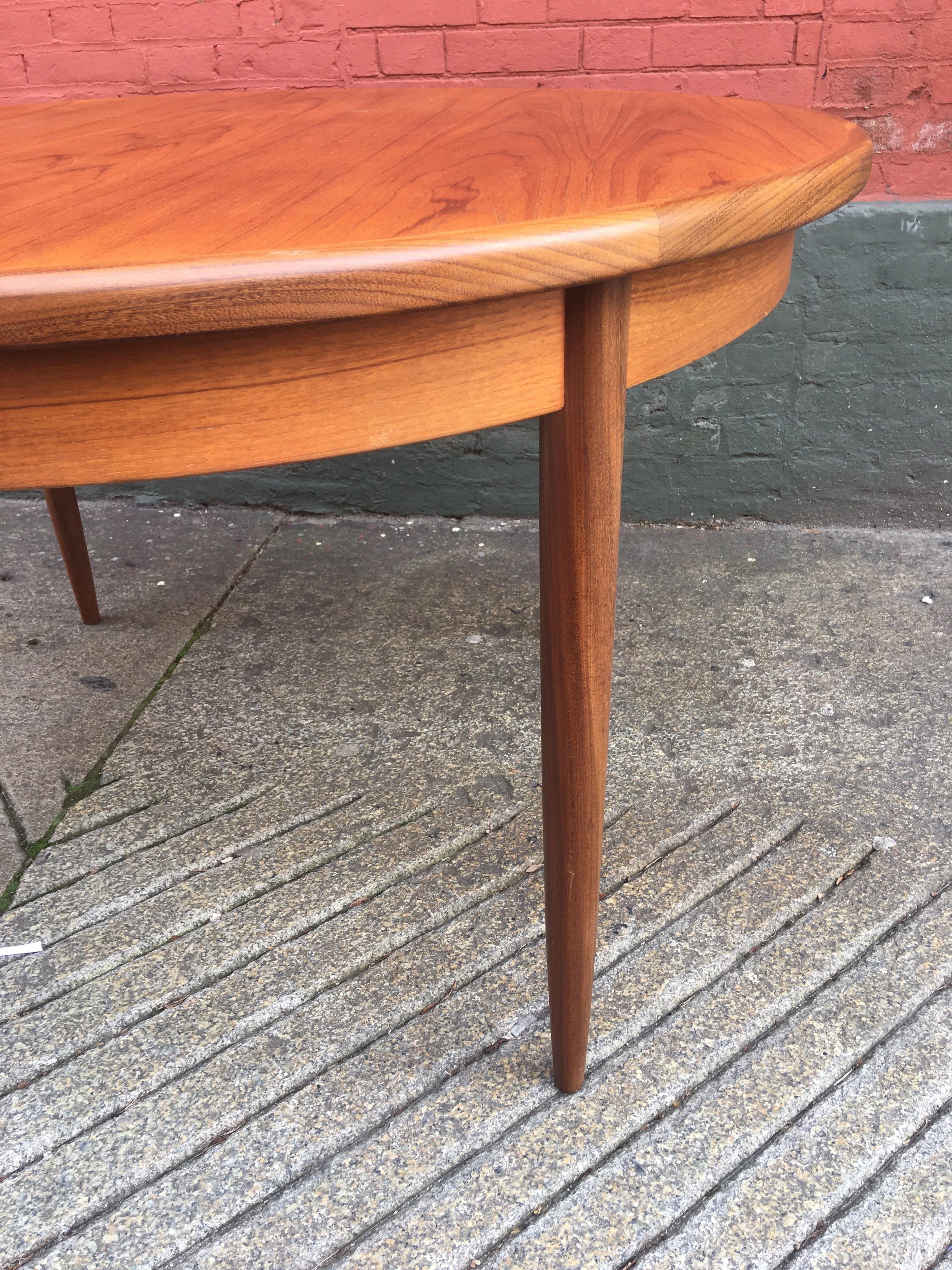 Mid-Century Modern Teak Round/ OVAL Table with Pop Up Leaf G Plan