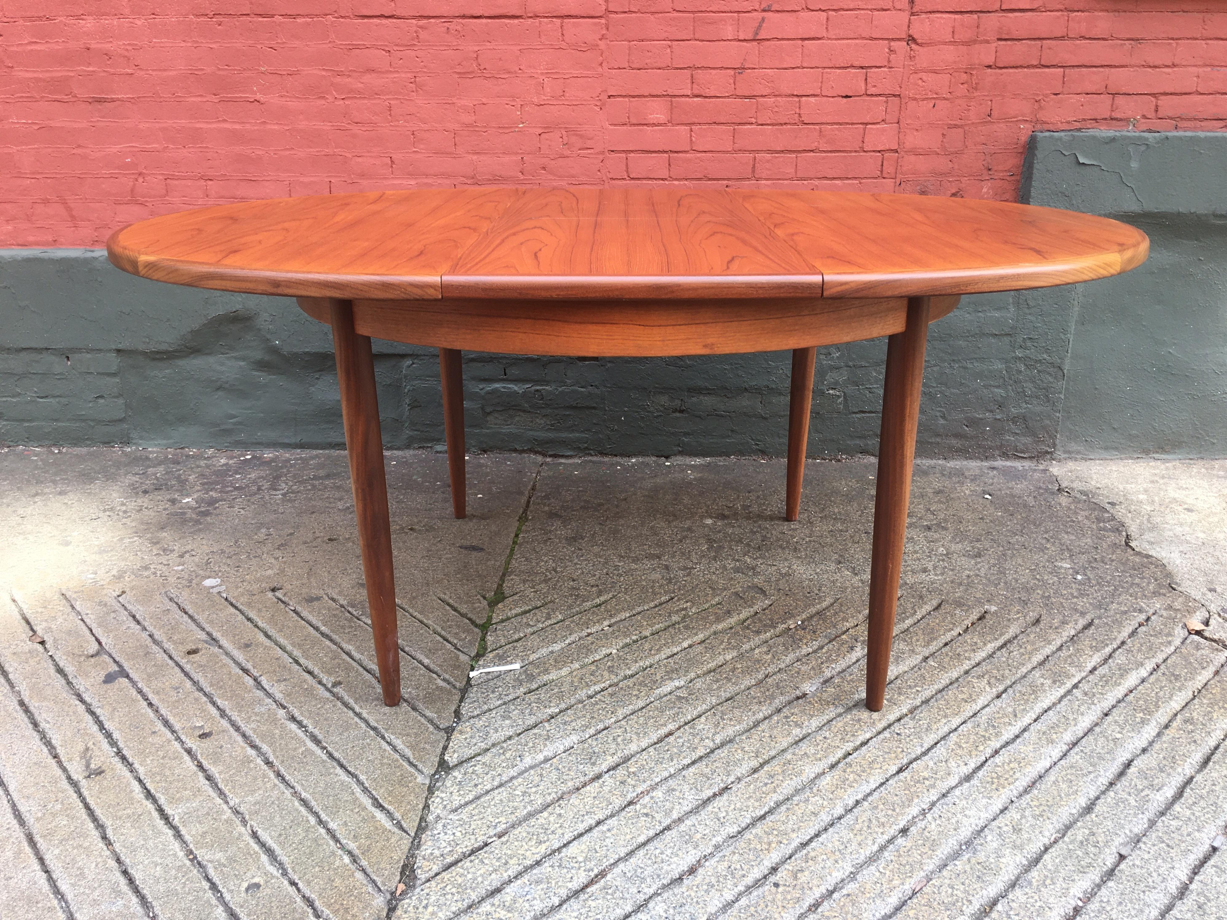 Teak Round/ OVAL Table with Pop Up Leaf G Plan 1
