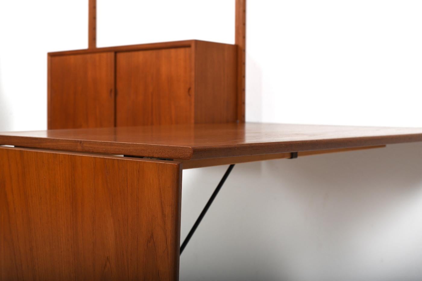Teak Royal System with conical Desk by Poul Cadovius For Sale 5