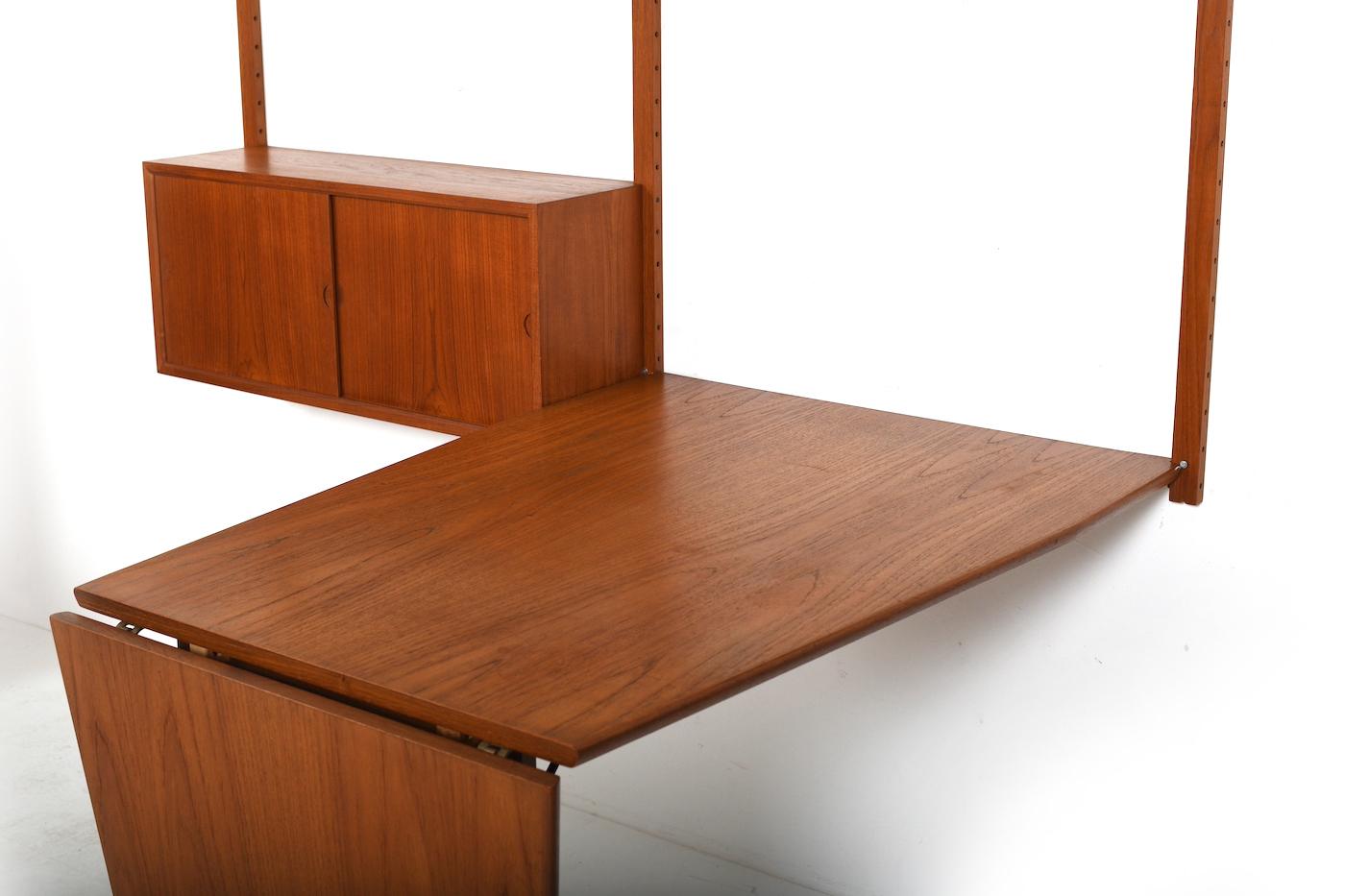 Teak Royal System with conical Desk by Poul Cadovius For Sale 7