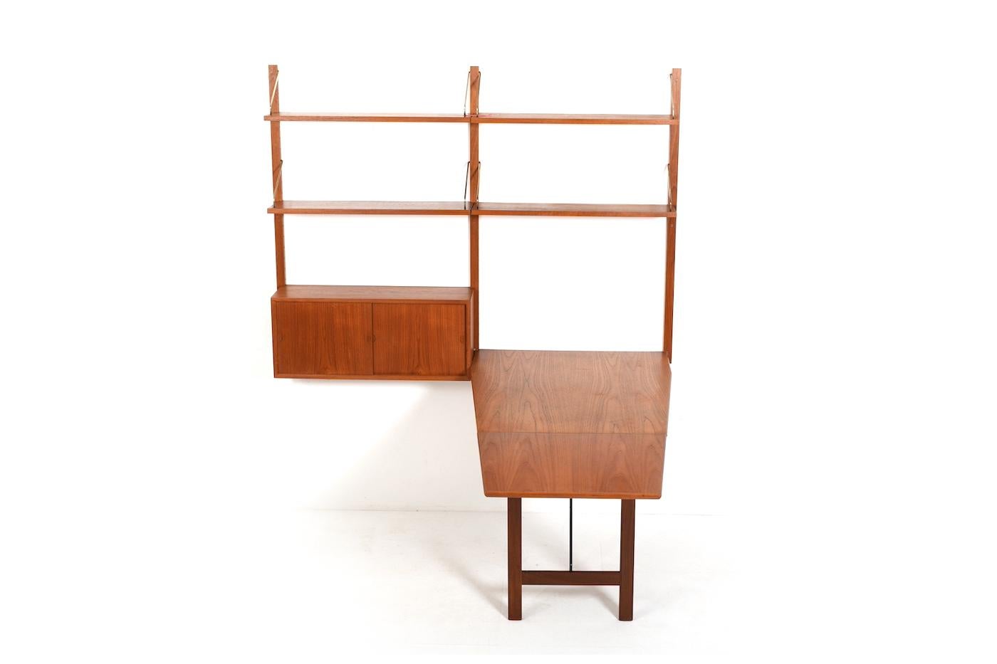 Danish Teak Royal System with conical Desk by Poul Cadovius For Sale