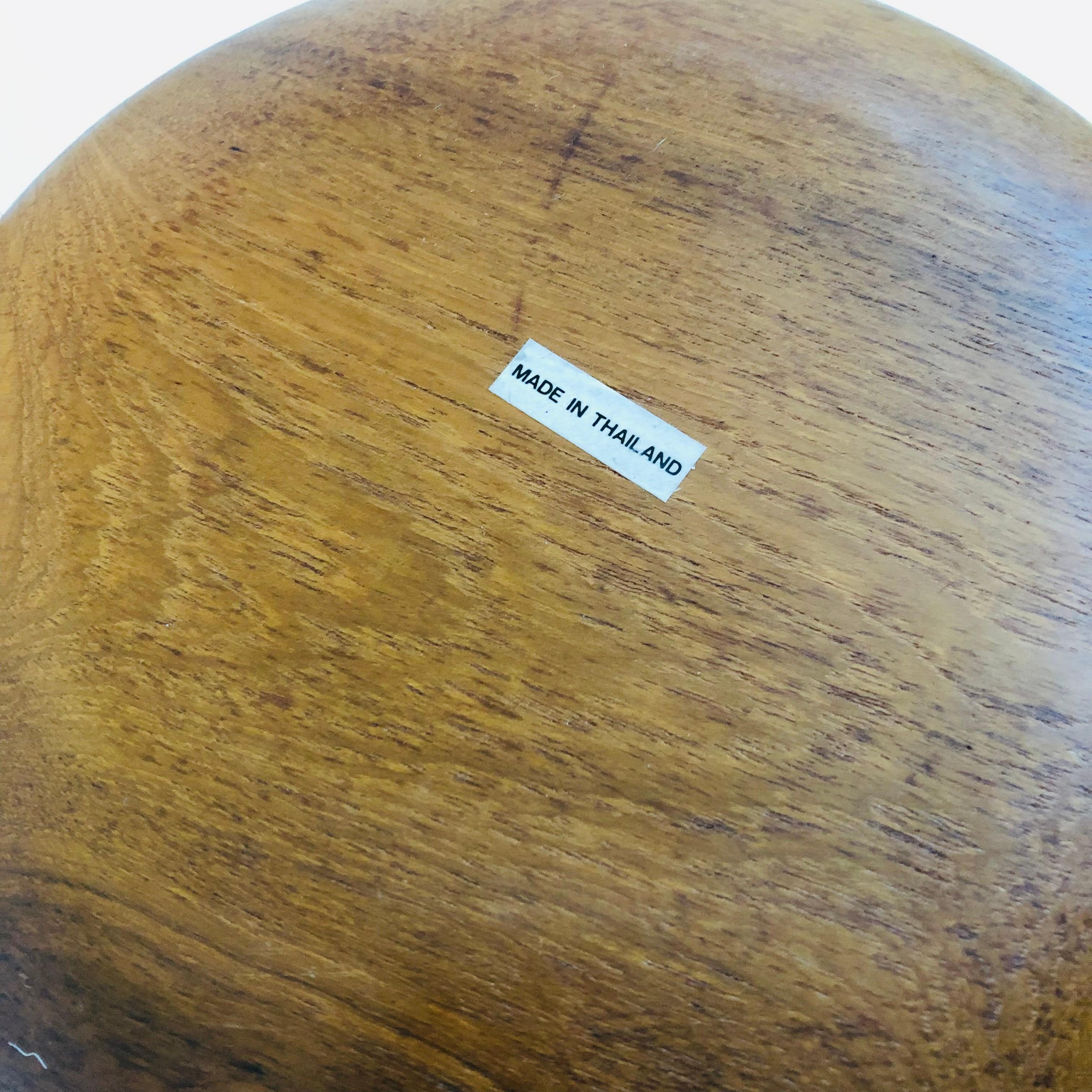 Teak Salad Bowl Set - 1 Large, 4 Small For Sale 4
