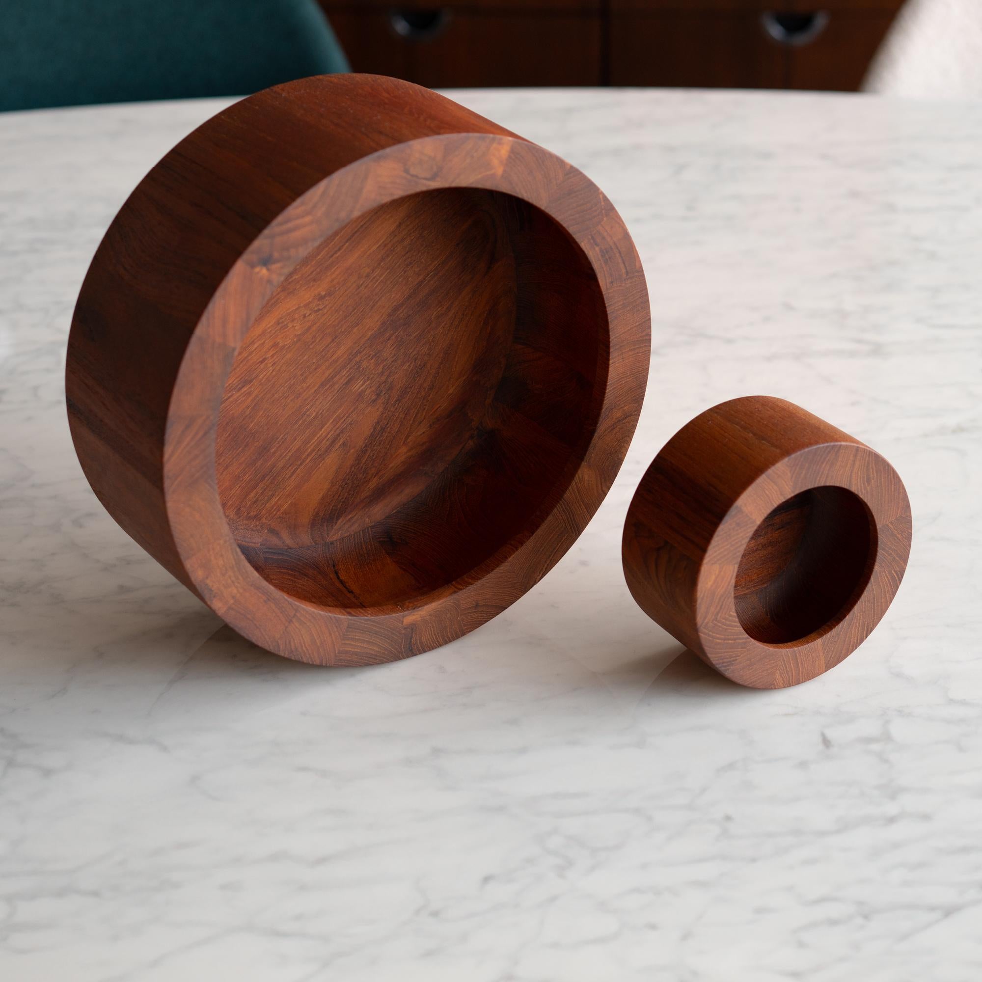 Mid-Century Modern Teak Salad Serving Bowls by Jens Quistgaard for Dansk, Pair For Sale