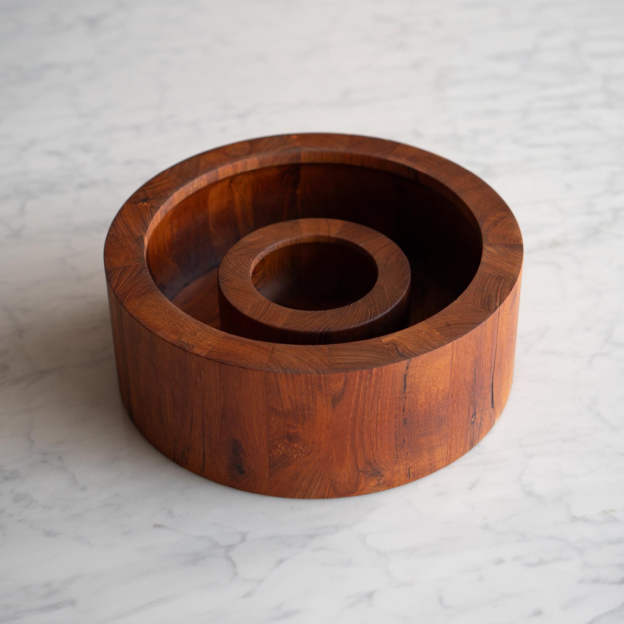 Mid-20th Century Teak Salad Serving Bowls by Jens Quistgaard for Dansk, Pair For Sale