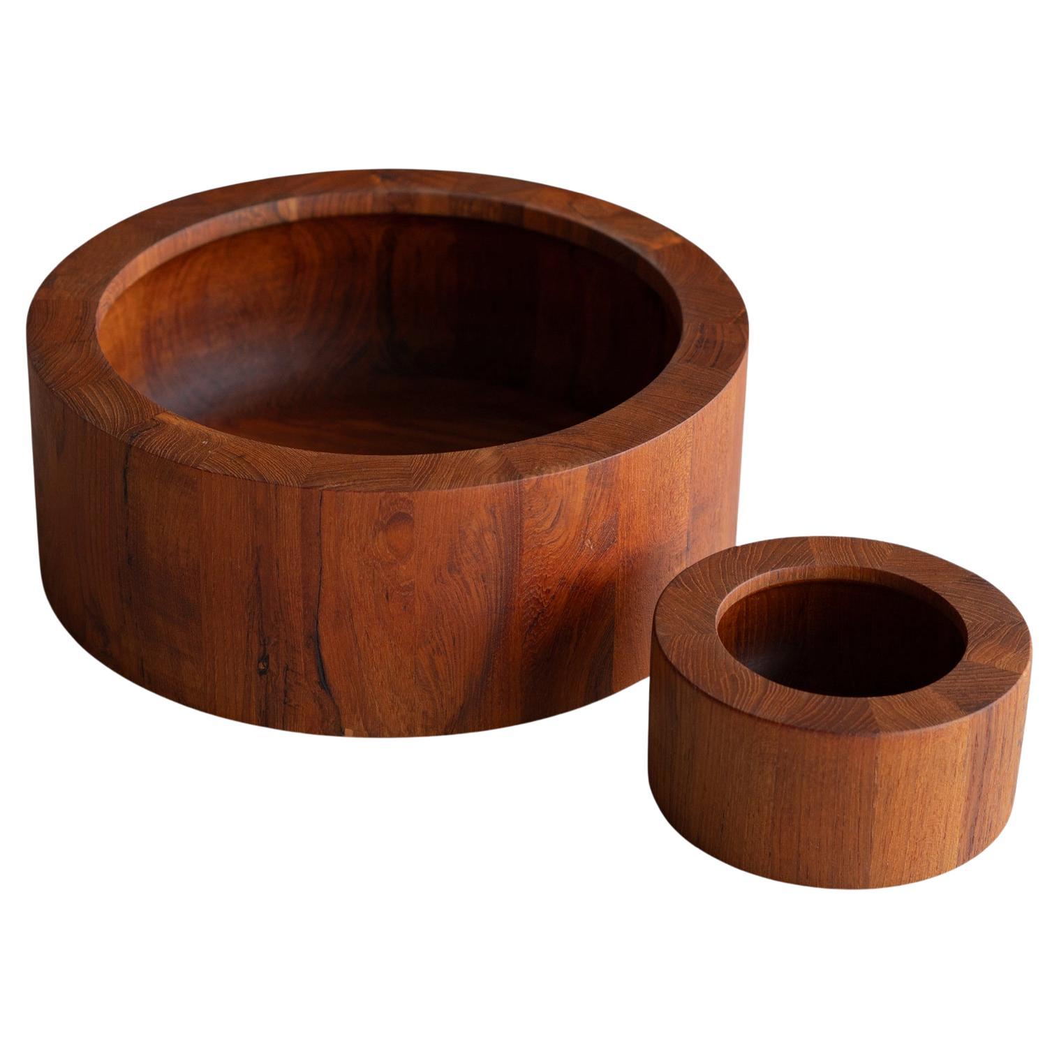 Teak Salad Serving Bowls by Jens Quistgaard for Dansk, Pair For Sale