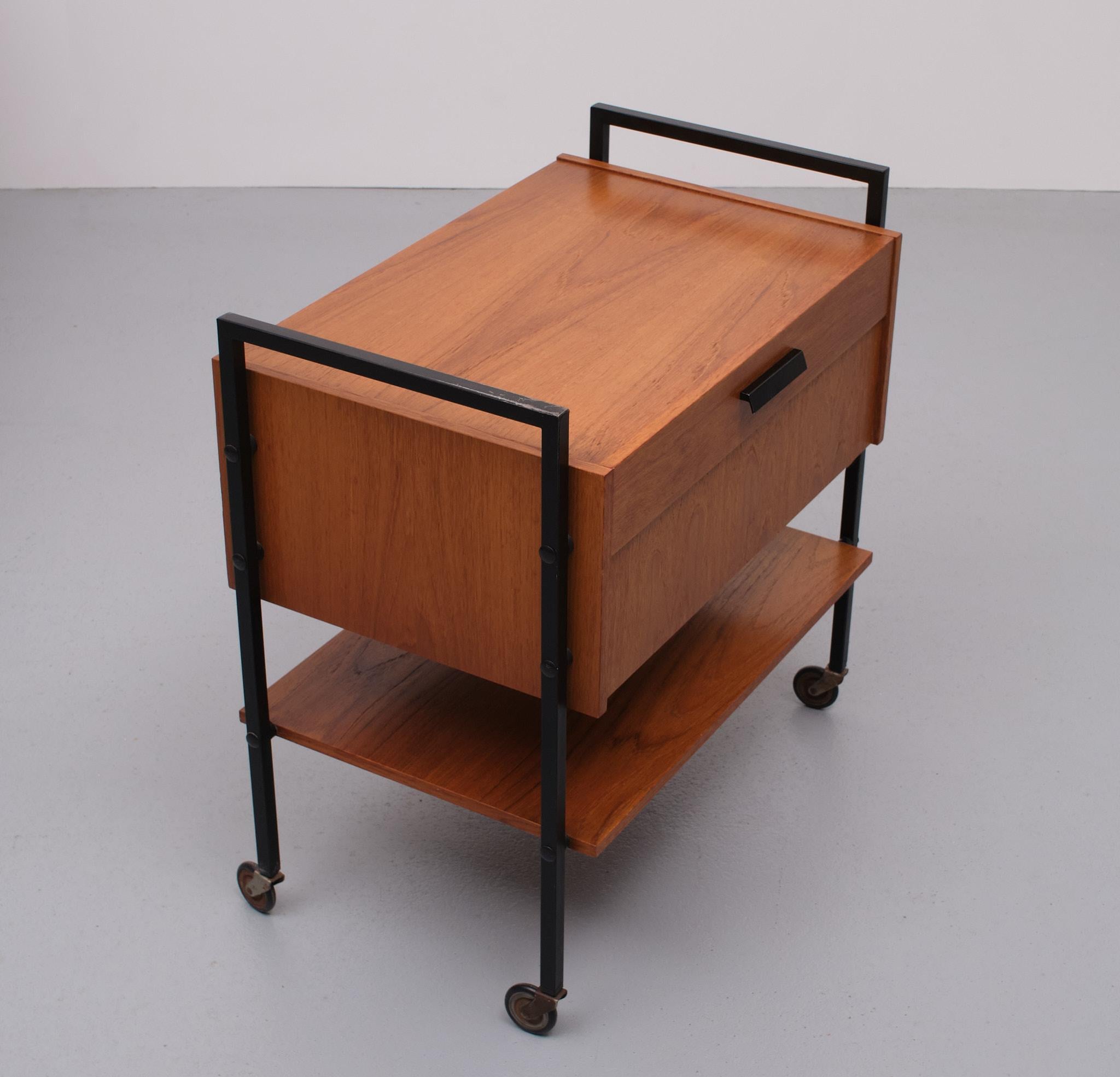 Mid-20th Century Teak sawing Trolly Dutch 1960s  For Sale