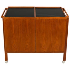 Teak Scandinavian Modern Bar Cart by Niels Erik Glasdam Jensen, Denmark 1960s