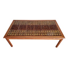 Teak Scandinavian Modern Tile Coffee Table