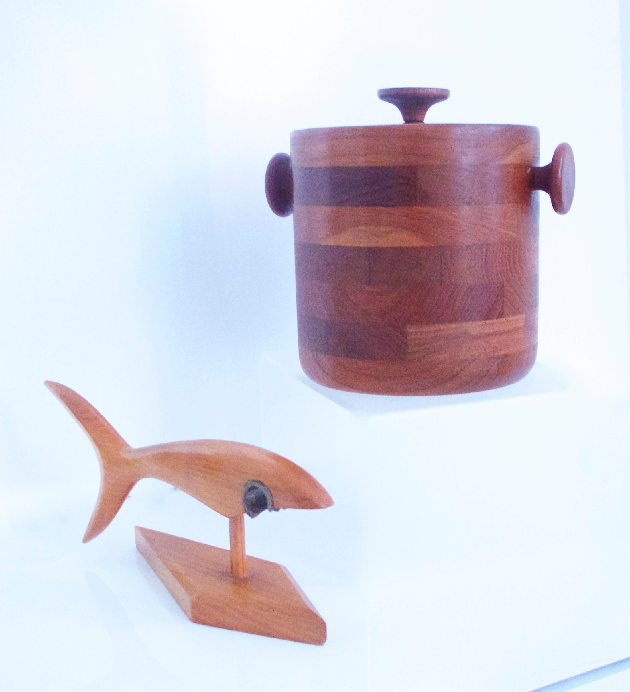 Teak Scandinavian Modernist Barware, Ice Bucket and Bottle Opener, 1960s For Sale 6