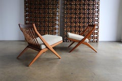 Teak " Scissor " Lounge Chairs by Folke Ohlsson for DUX