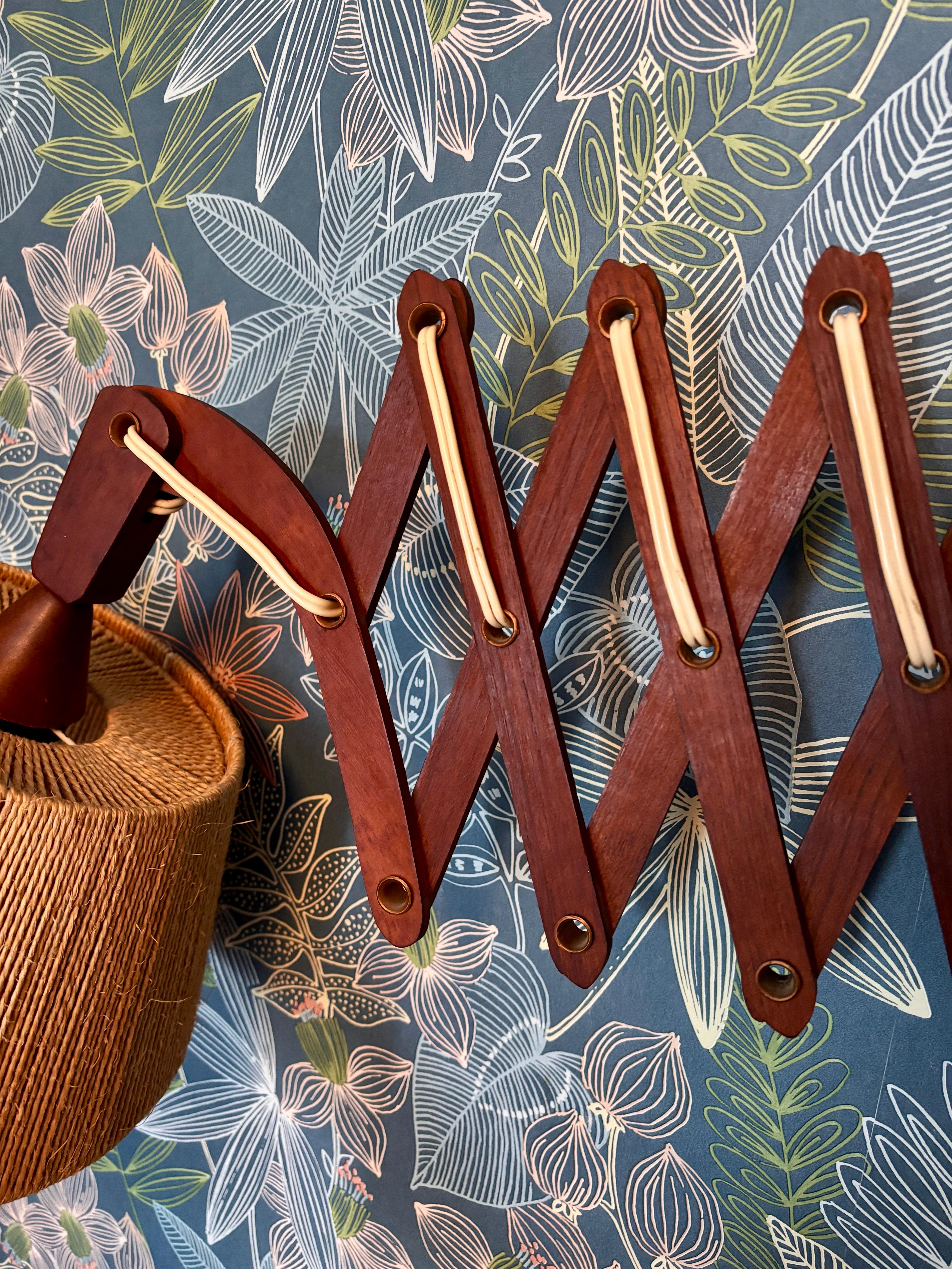 Teak scissor wall lamp by Ib Fabiensen for Fog and Morup For Sale 8