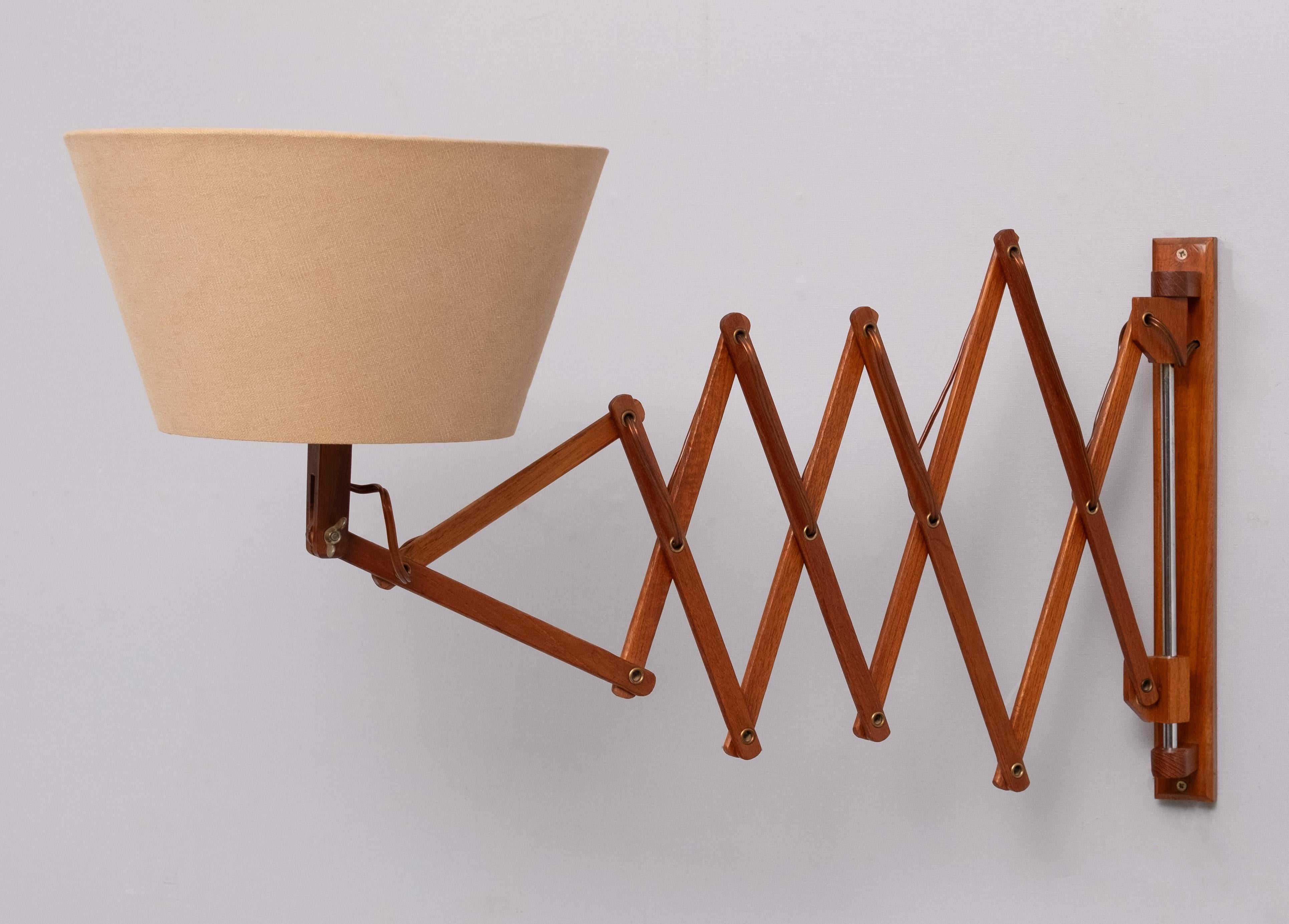 Mid-Century Modern Teak scissors wall lamp  1960s Holland