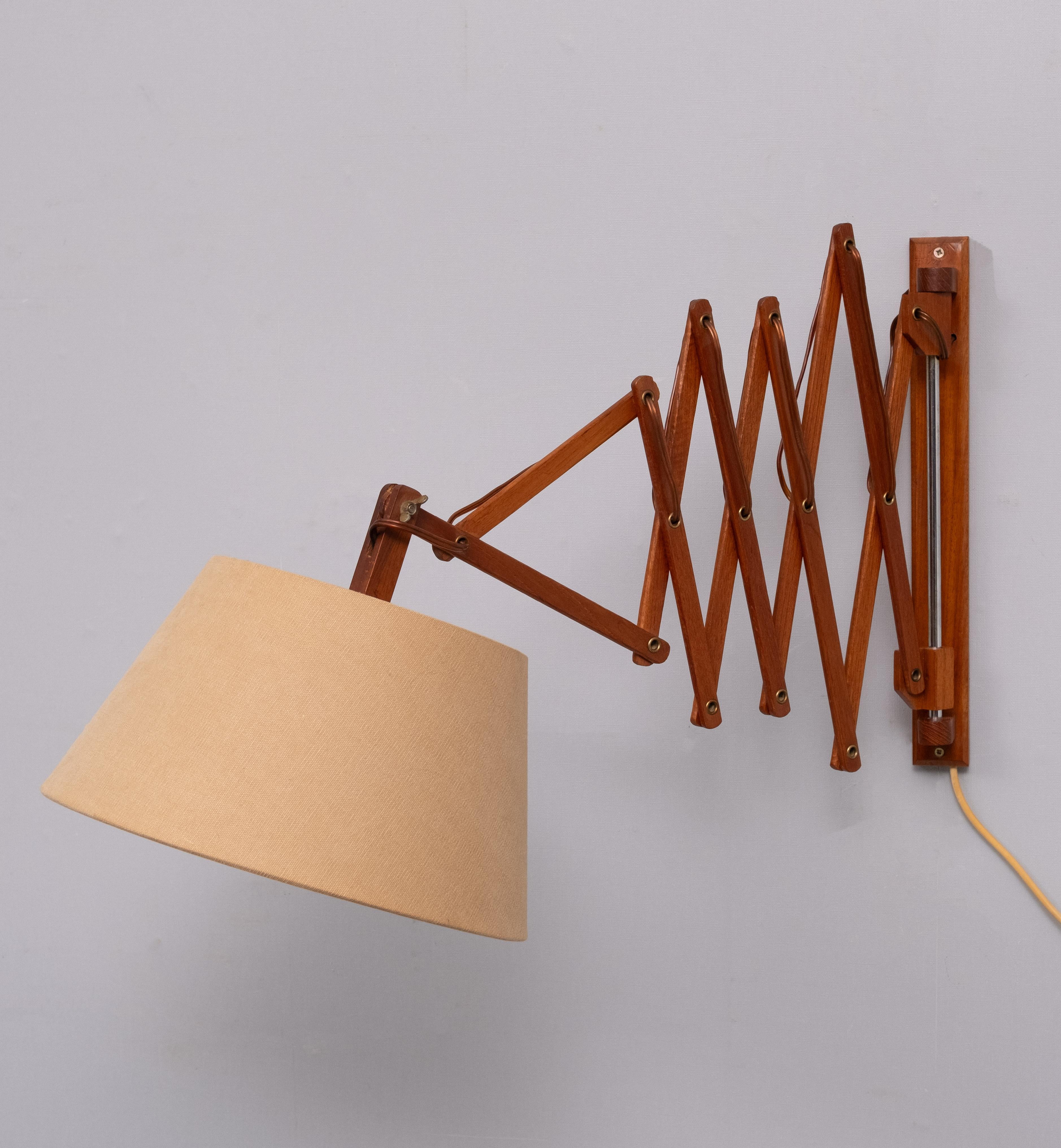 Dutch Teak scissors wall lamp  1960s Holland