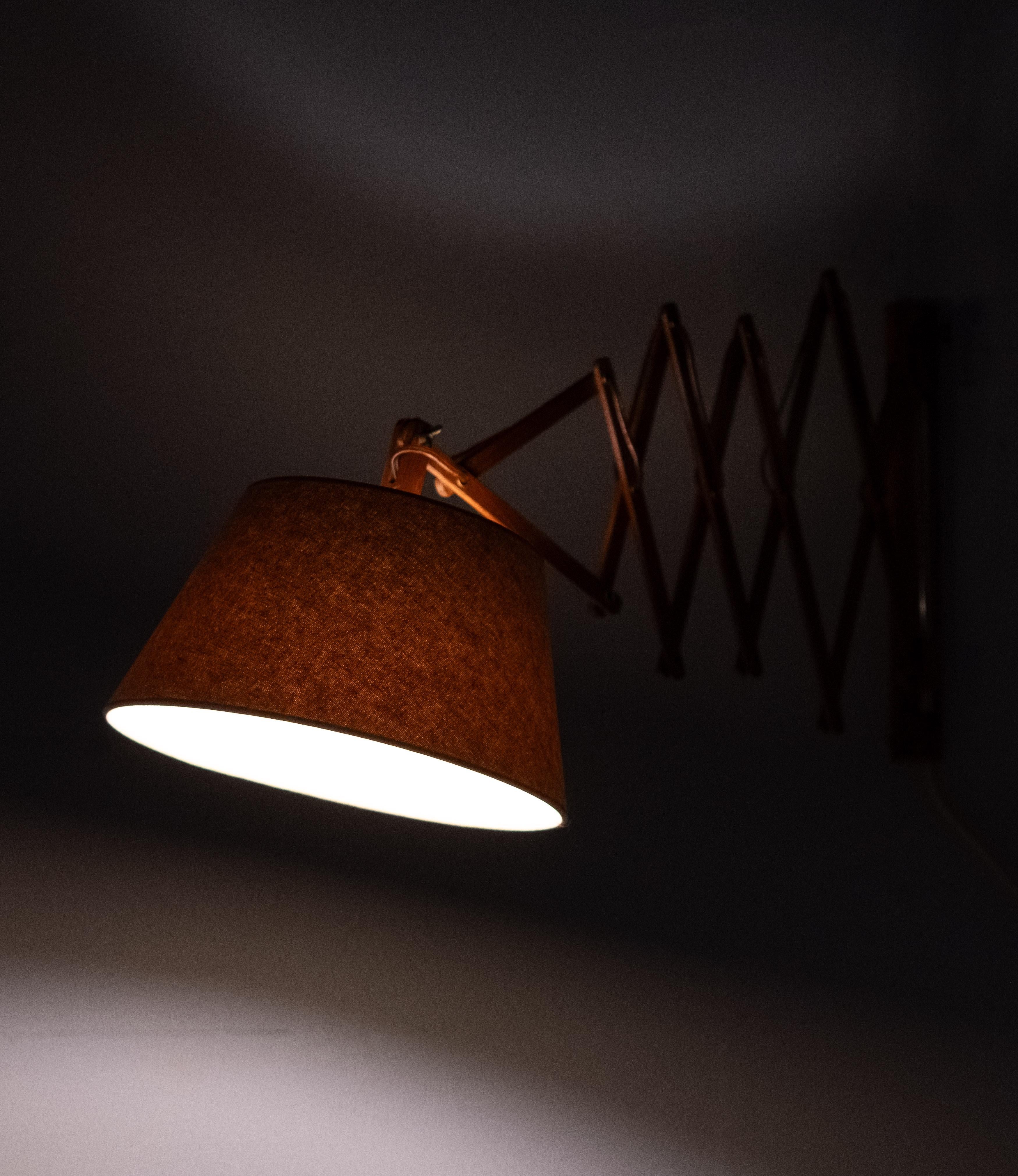 Teak scissors wall lamp  1960s Holland 1