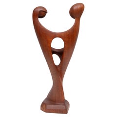 Teakholz  Skulptur von Simon Randers 1960er Jahre Dänemark