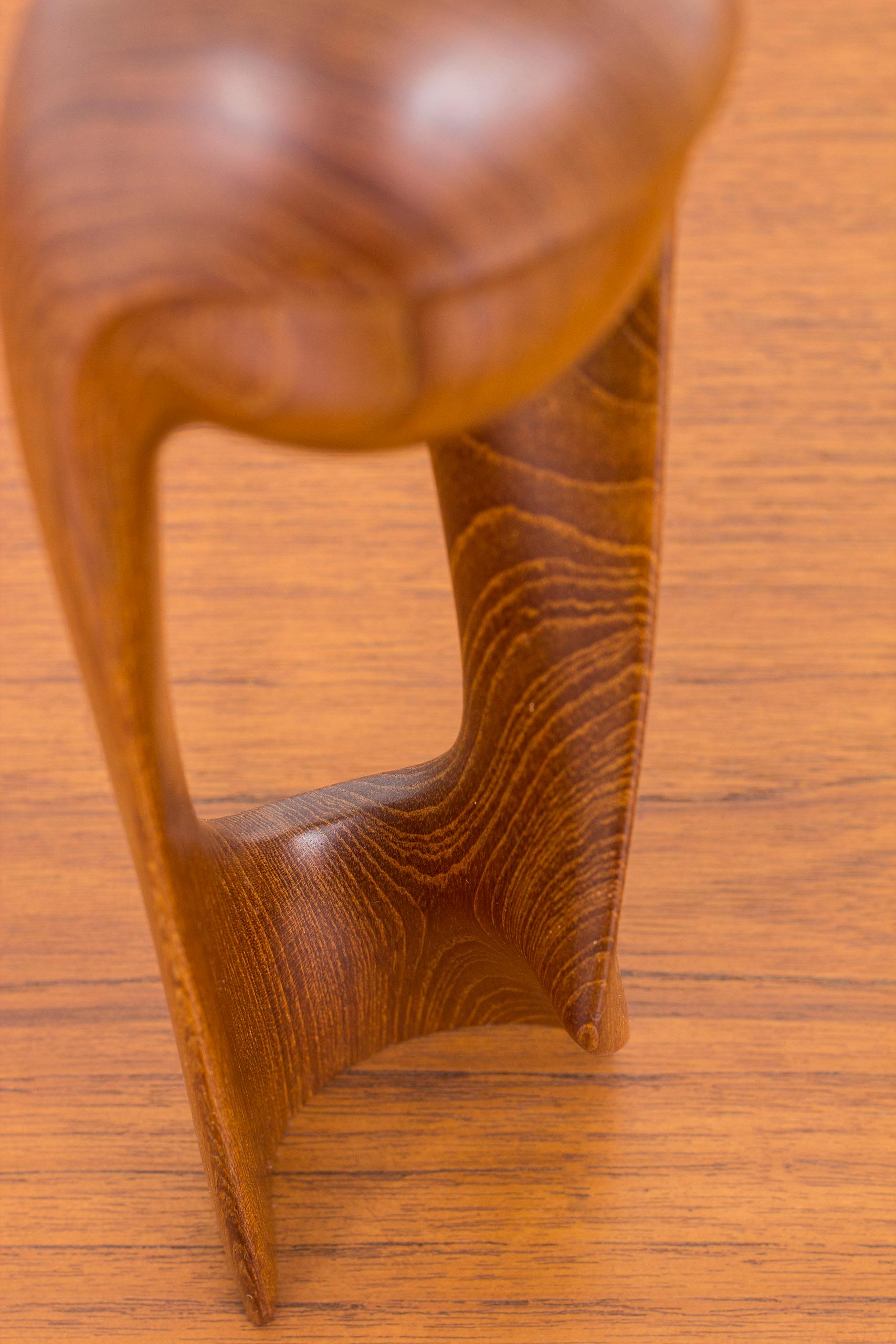 Teak Sculpture by Simon Randers, Produced in Denmark During the, 1950s For Sale 4