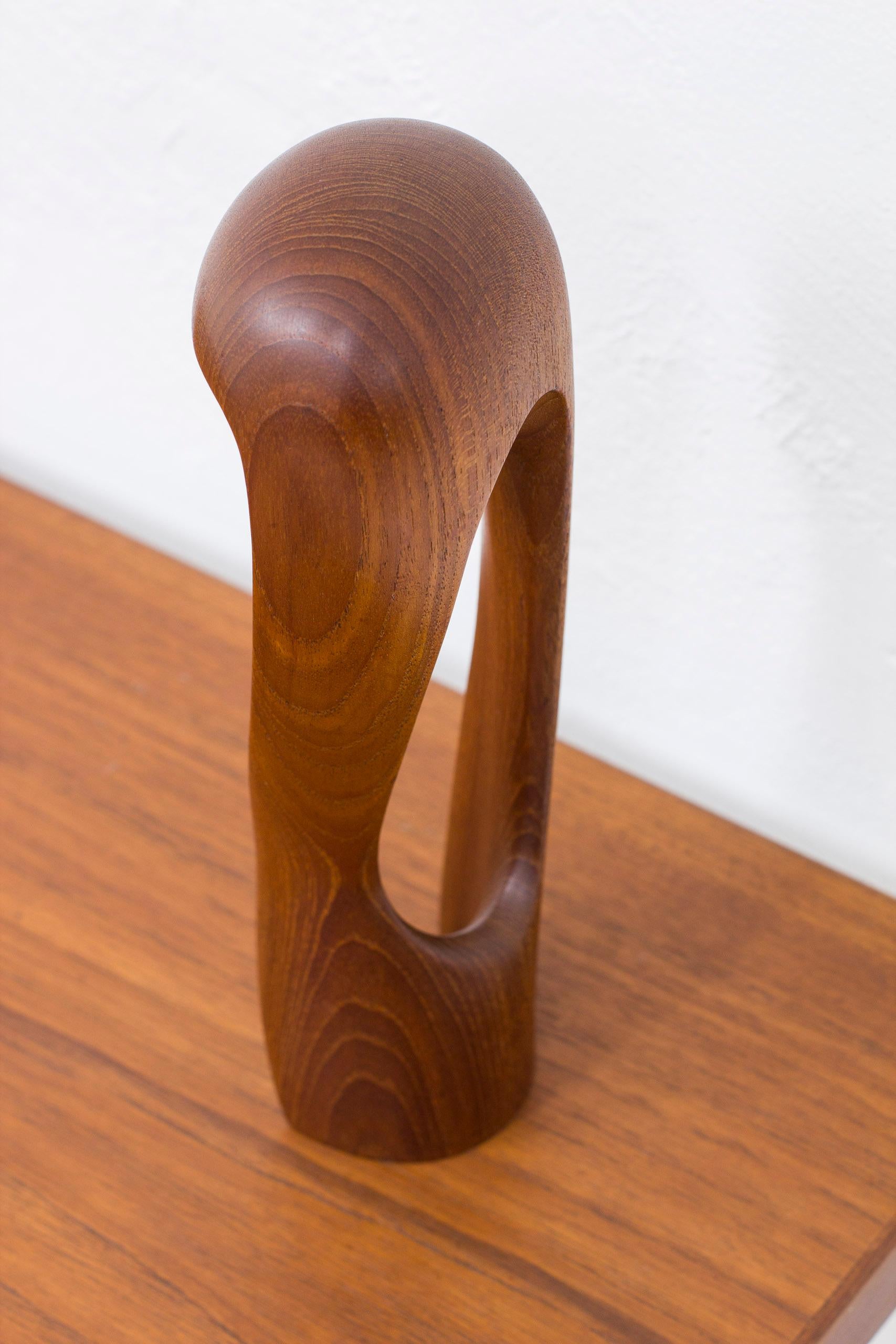 Swedish Teak Sculpture by Simon Randers, Produced in Denmark During the, 1950s For Sale