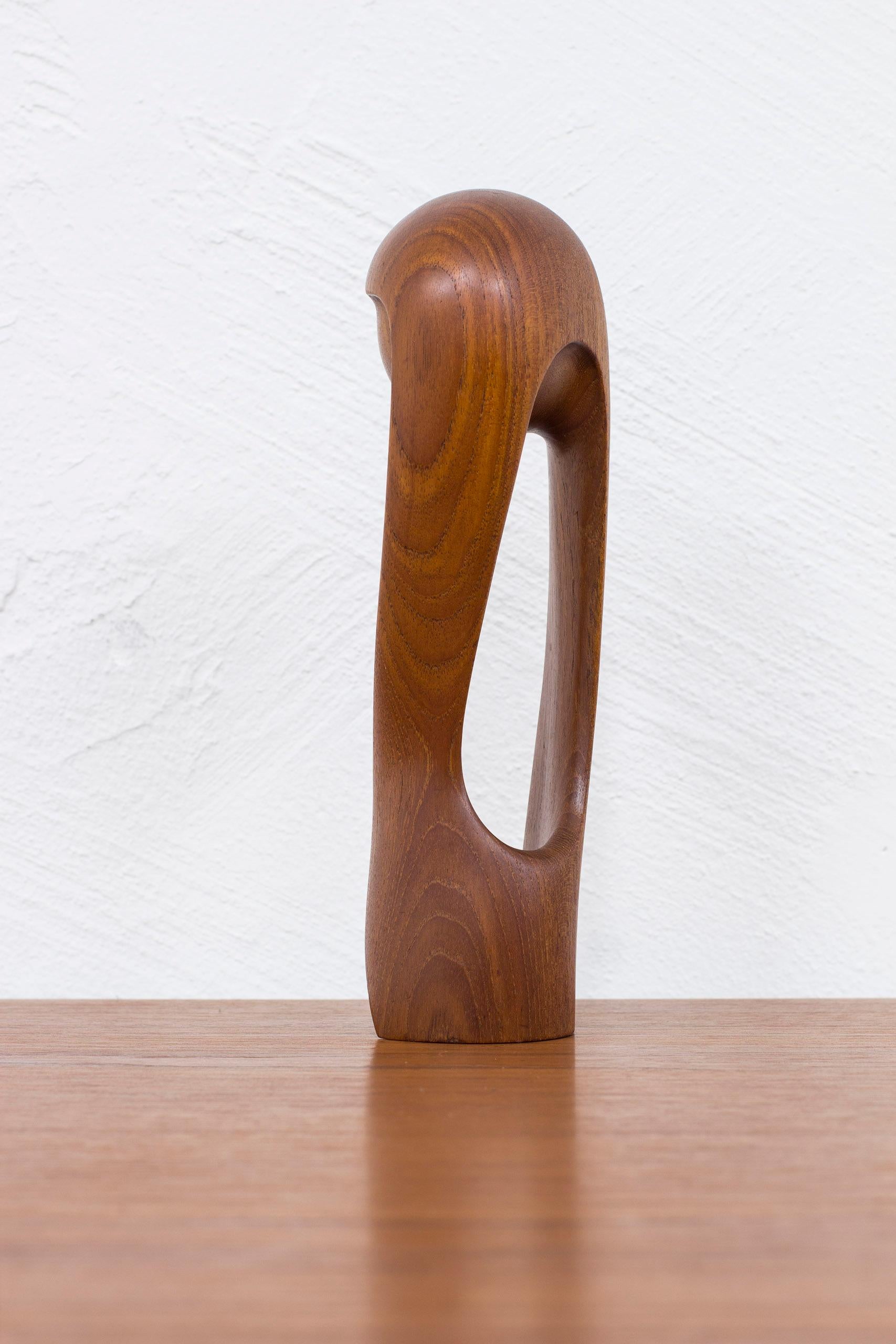 Mid-20th Century Teak Sculpture by Simon Randers, Produced in Denmark During the, 1950s For Sale
