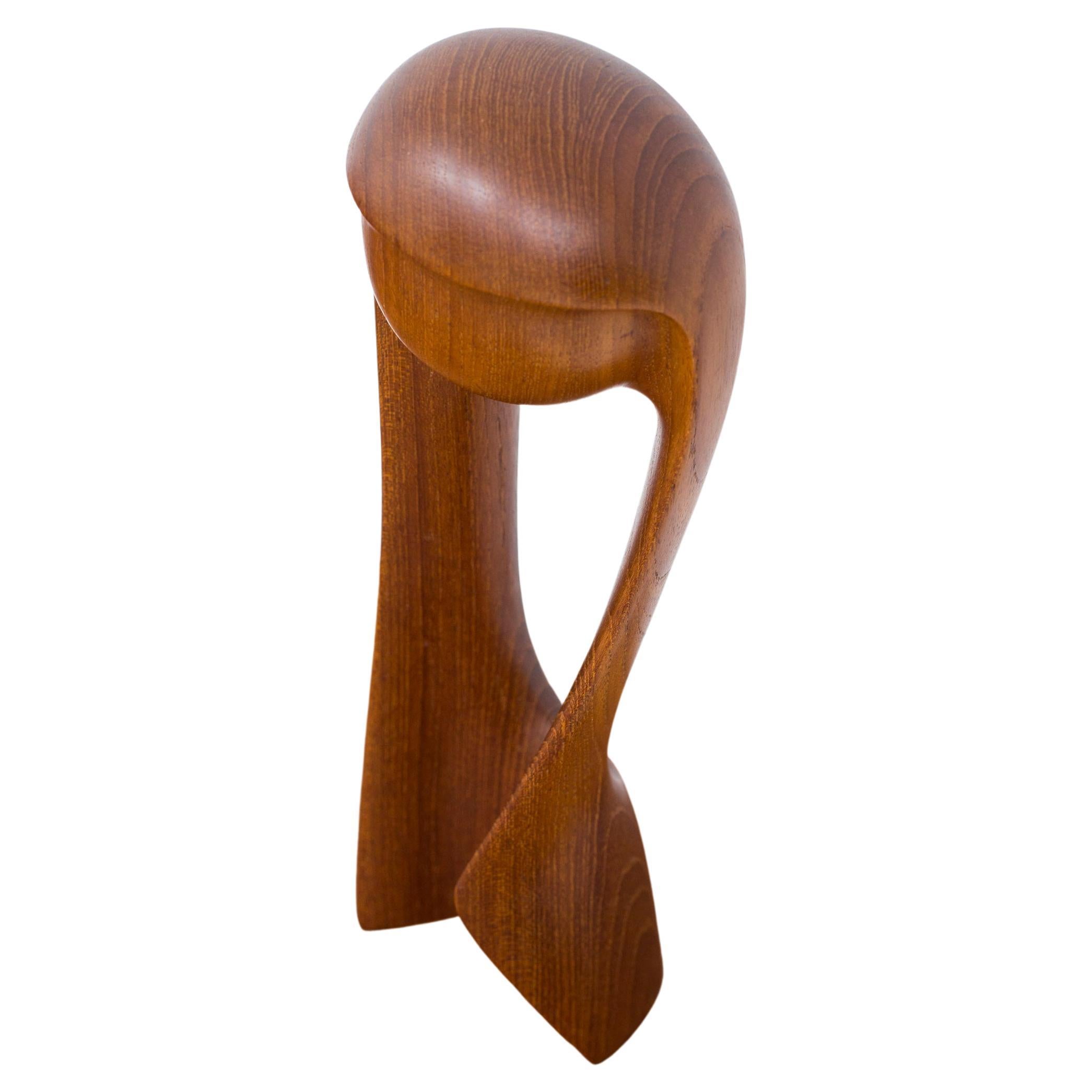 Teak Sculpture by Simon Randers, Produced in Denmark During the, 1950s For Sale
