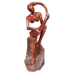 Teak Sculpture of Musician