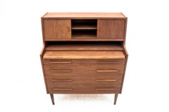 Bureau secrétaire danois, design danois, années 1960, rénové