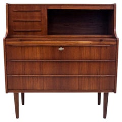 Secretary-Schreibtisch aus Teakholz, dänisches Design, 1960er Jahre, neu lackiert