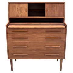 Teak Secretary Desk, Danish Design, 1960s, Renovated