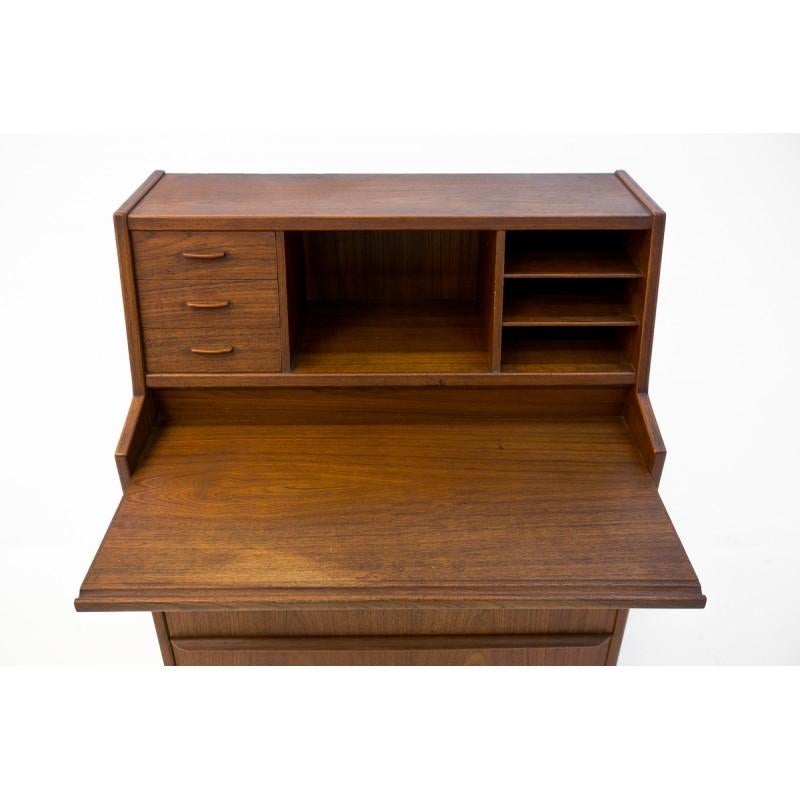 Teak Secretary Desk, Scandinavian Modern, Skrillinge Møbelfabrik, 1960s In Good Condition In Chorzów, PL