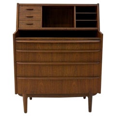 Teak Secretary Desk, Scandinavian Modern, Skrillinge Møbelfabrik, 1960s