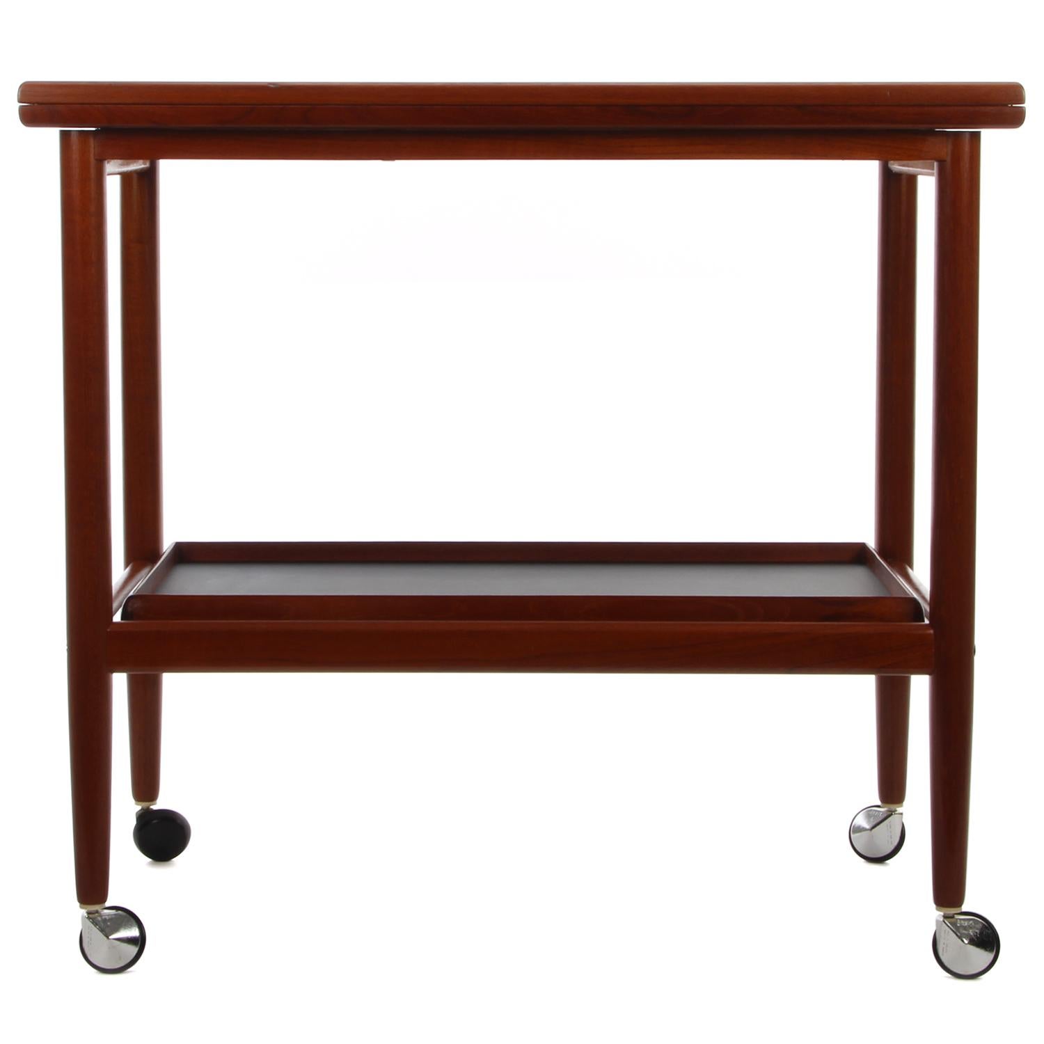 Mid-Century Modern Teak Serving Cart by Ole Wanscher for P.Jeppesen in the 1950s
