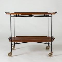 Teak Serving Cart from Firma Glas & Trä, Sweden, 1950s