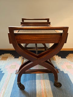 Teak Serving Cart with Nesting Table, Mid-Century Modern