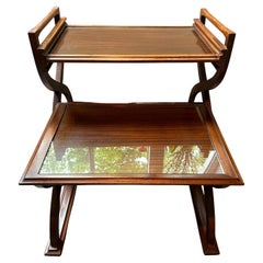Teak Serving Cart with Nesting Table, Mid-Century Modern