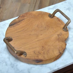 Teak Serving Platter – Brass Handles