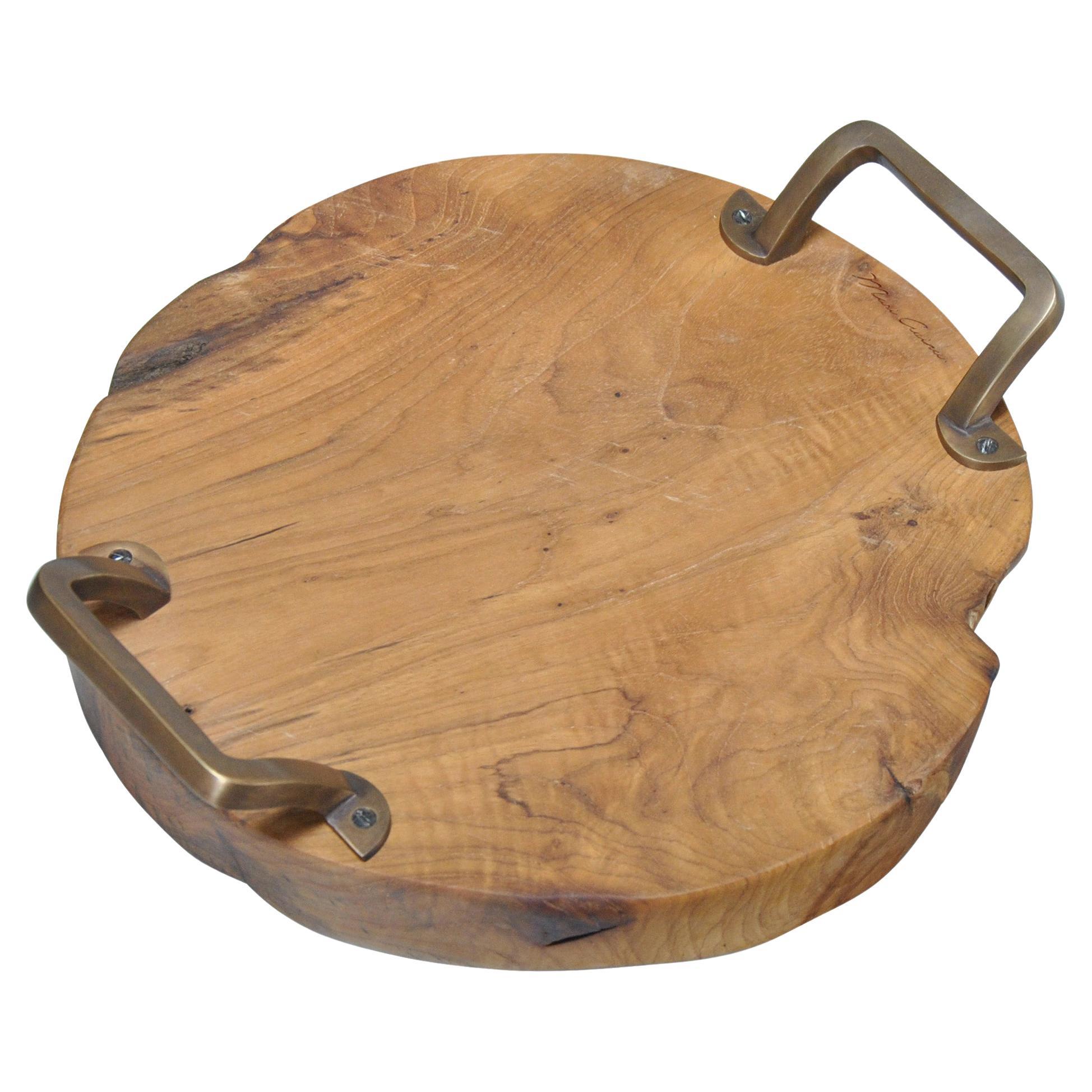 Teak Serving Platter – Brass Handles