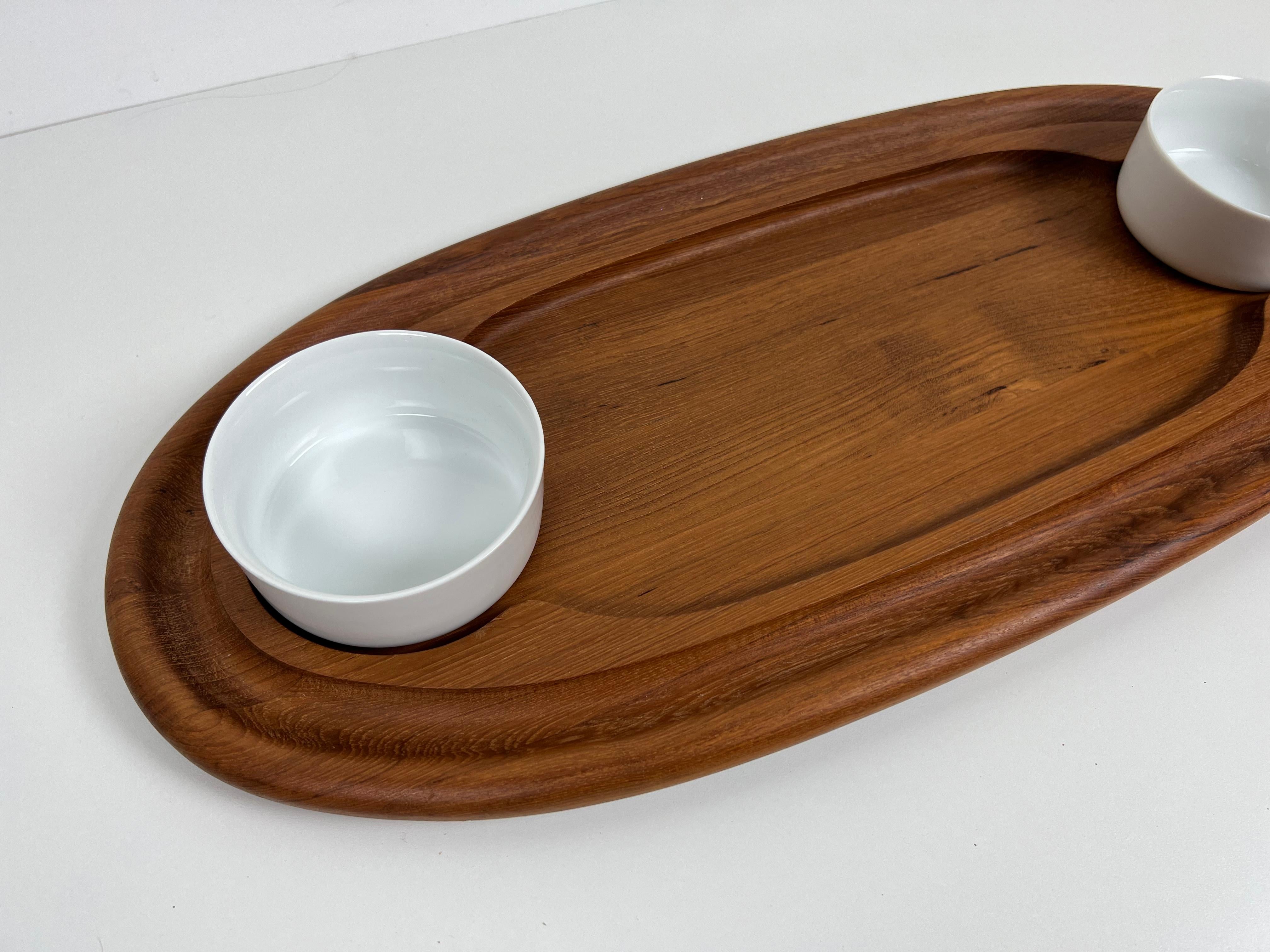 Scandinavian Modern Teak Serving Platter with Bowls by Jens Quistgaard for Dansk