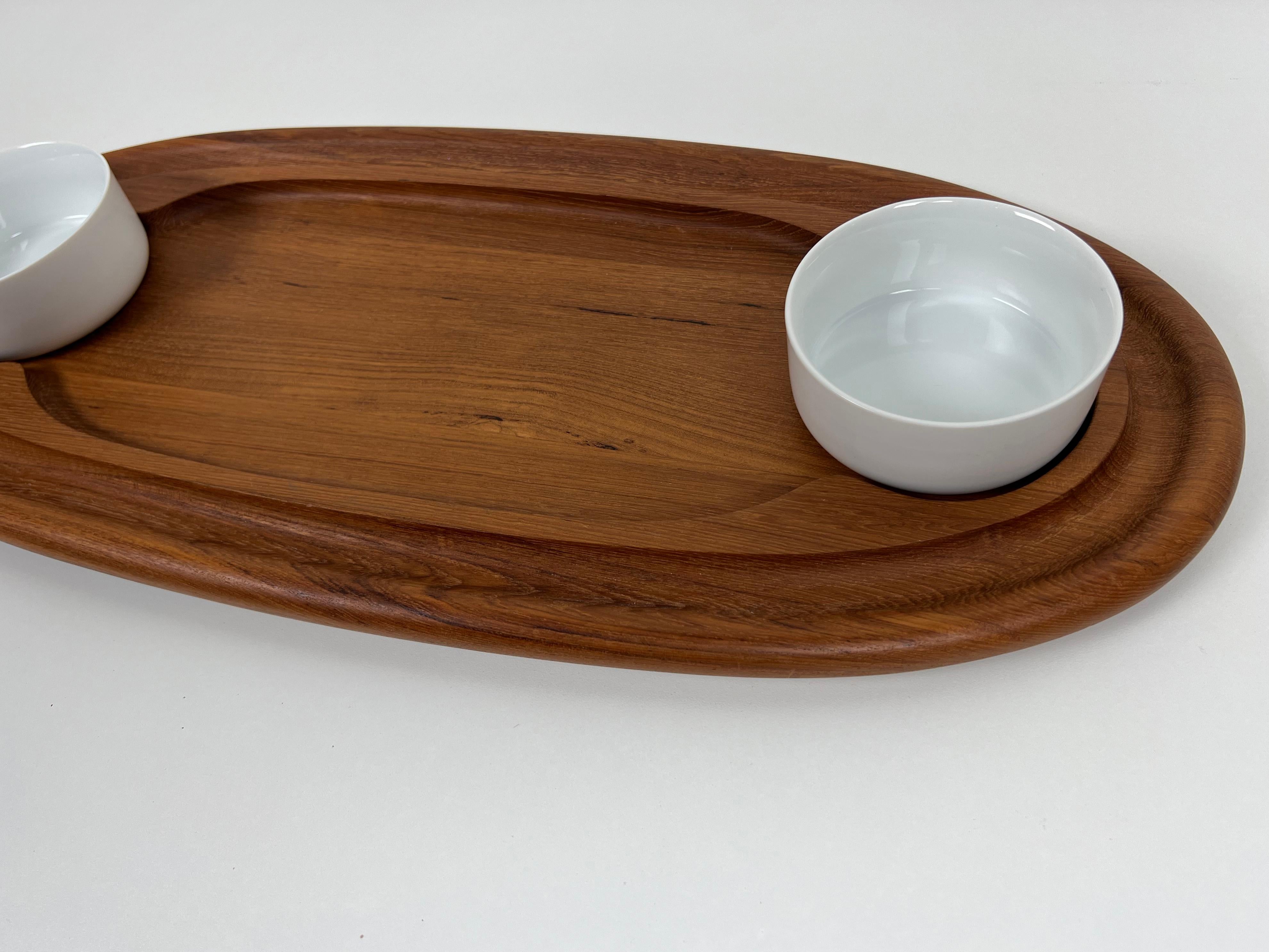 Teak Serving Platter with Bowls by Jens Quistgaard for Dansk 1