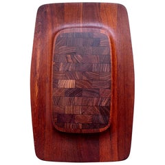 Bandeja de servir de teca Tabla de embutidos de Jens Quistgaard para Dansk, años 60