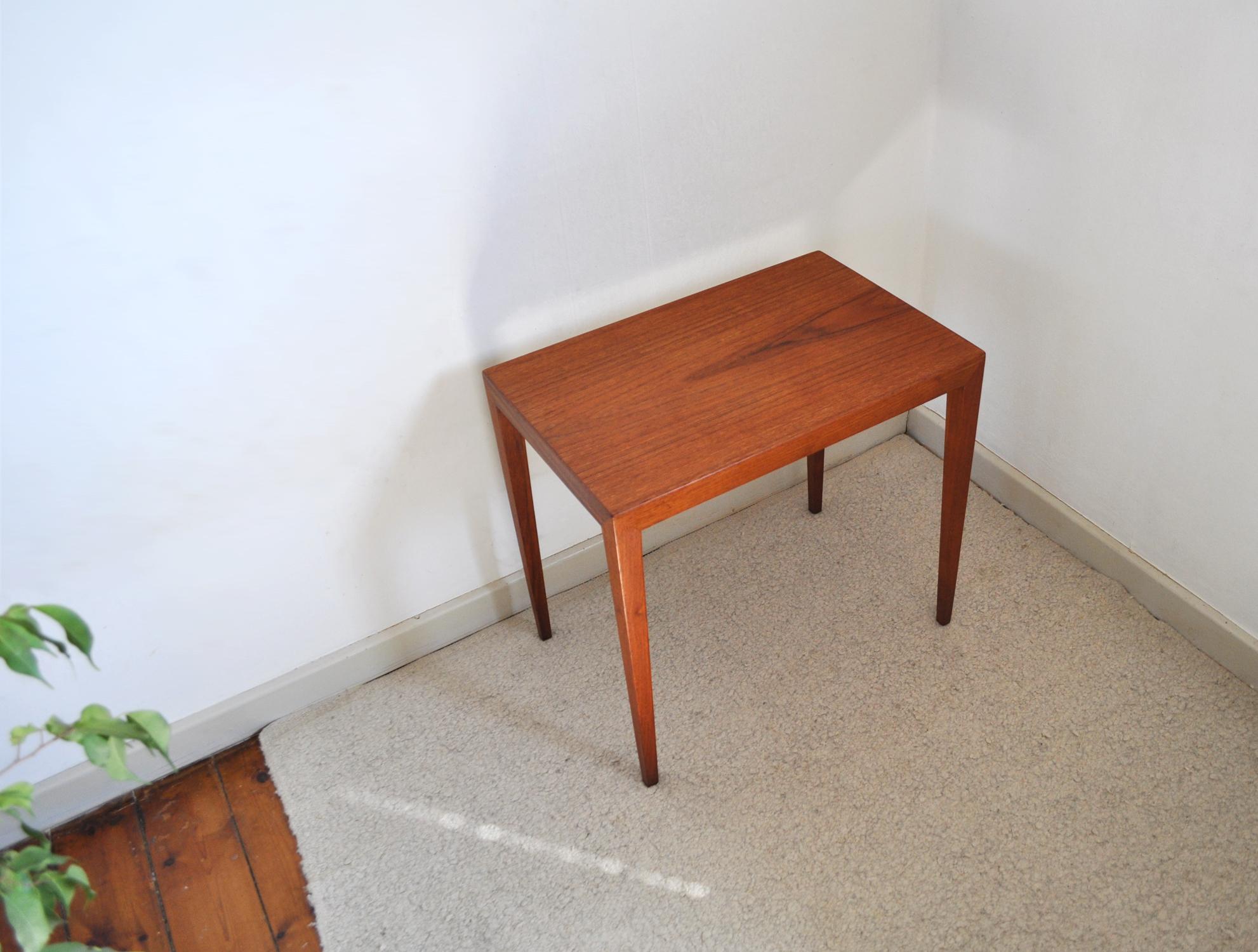 Scandinavian Modern Teak Severin Hansen Side Table by Haslev Møbelsnedkeri in Denmark