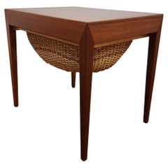 Teak Sewing Side Table by Severin Hansen for Haslev