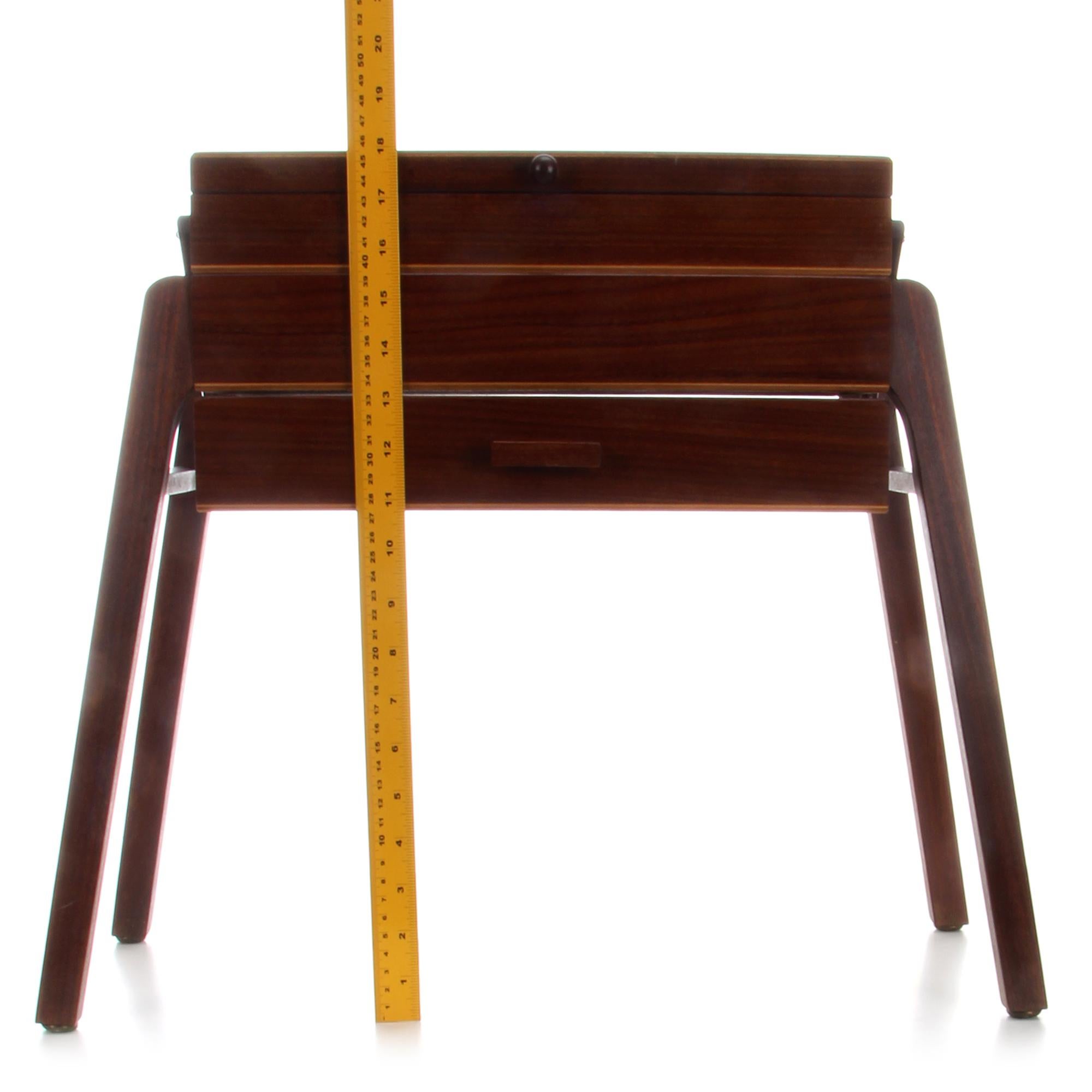 Teak Sewing Table, 1960s, Beautiful Danish Modern Teak Sewing Cabinet 4
