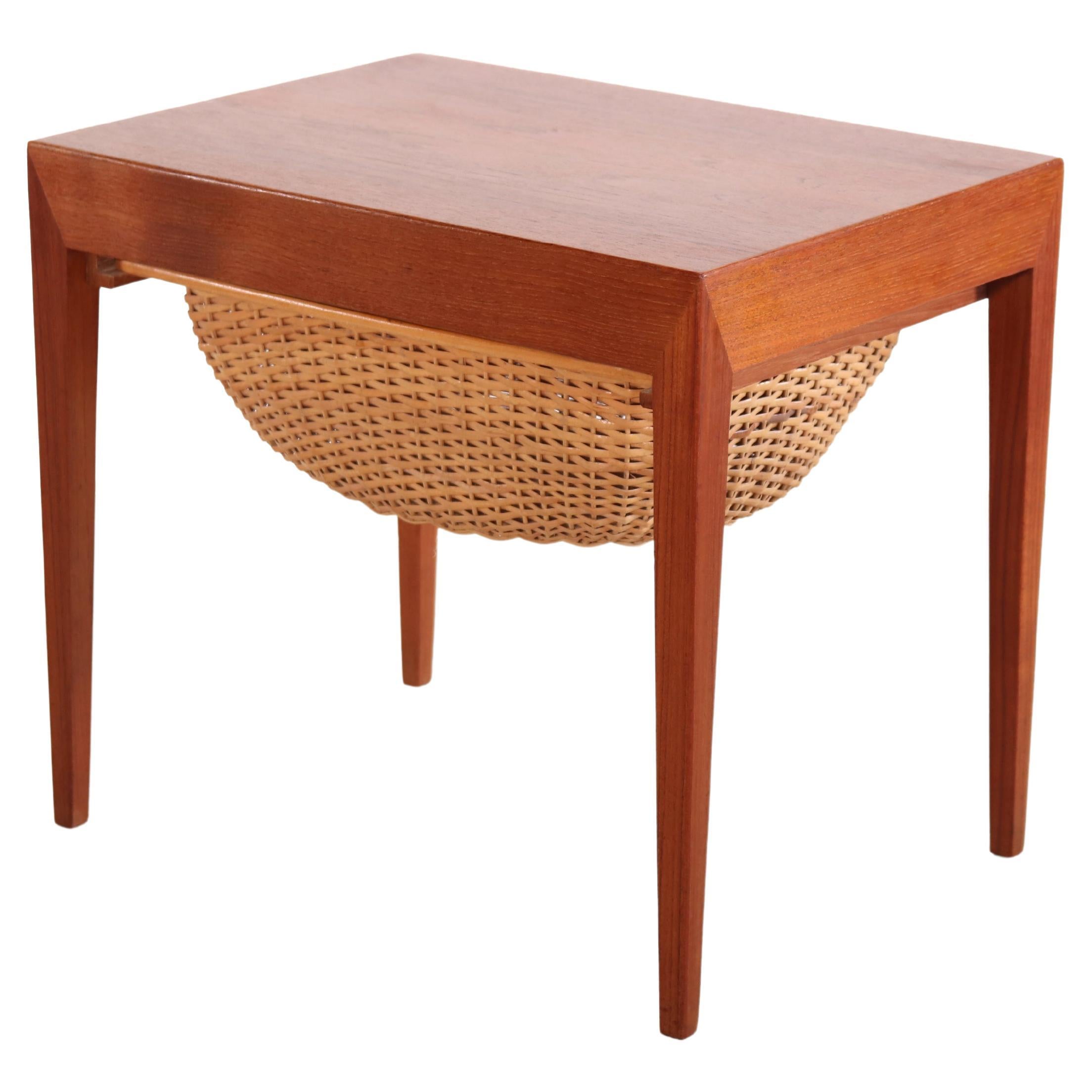 Teak Sewing Table by Severin Hansen for Haslev Møbelfabrik, 1950's