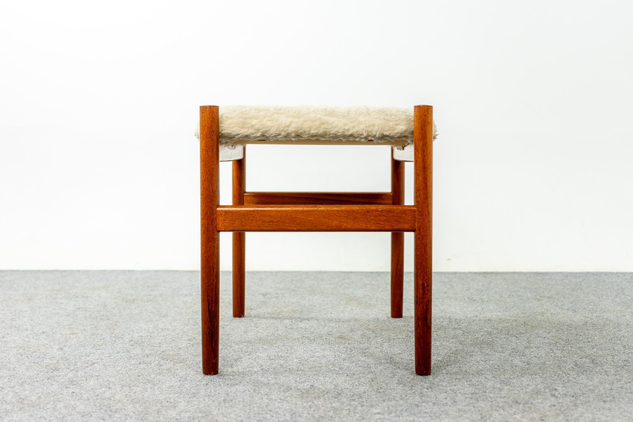 Wool Teak & Shearling Footstool by Spottrup
