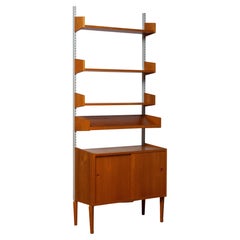 Teak Shelf System / Bookcase In Teak With Steel Bars By Harald Lundqvist 1950's