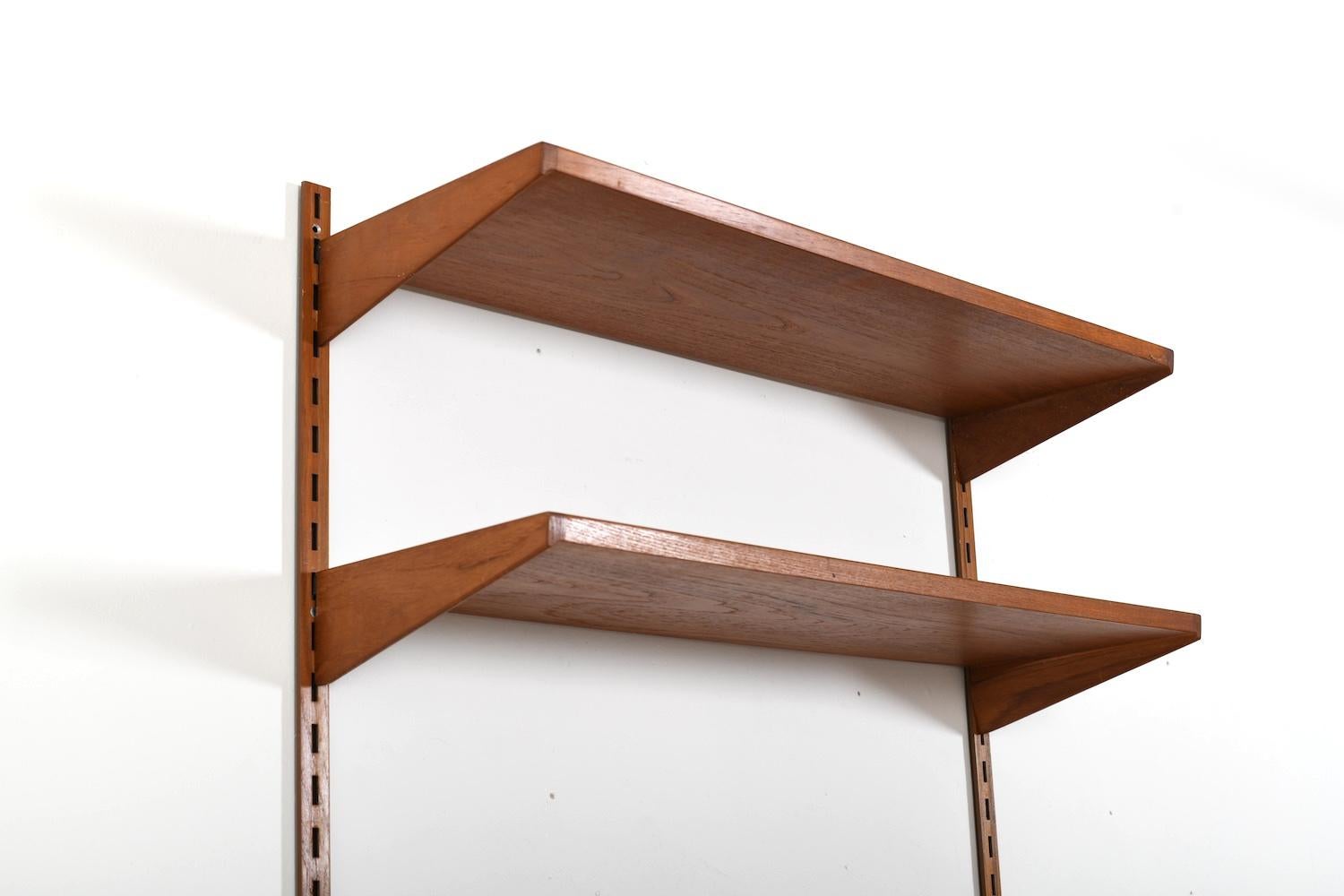 Teak Shelf System with Desk Top by Kai Kristiansen 1960s For Sale 4