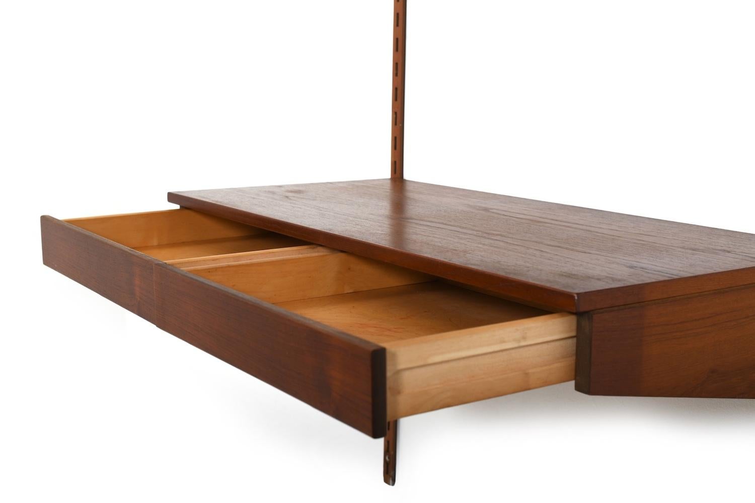 20th Century Teak Shelf System with Desk Top by Kai Kristiansen 1960s For Sale