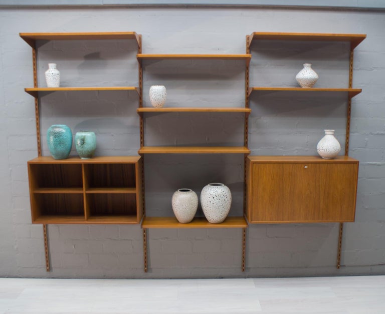 Teak Shelving Unit with a Secretary by Kai Kristiansen for FM Møbler