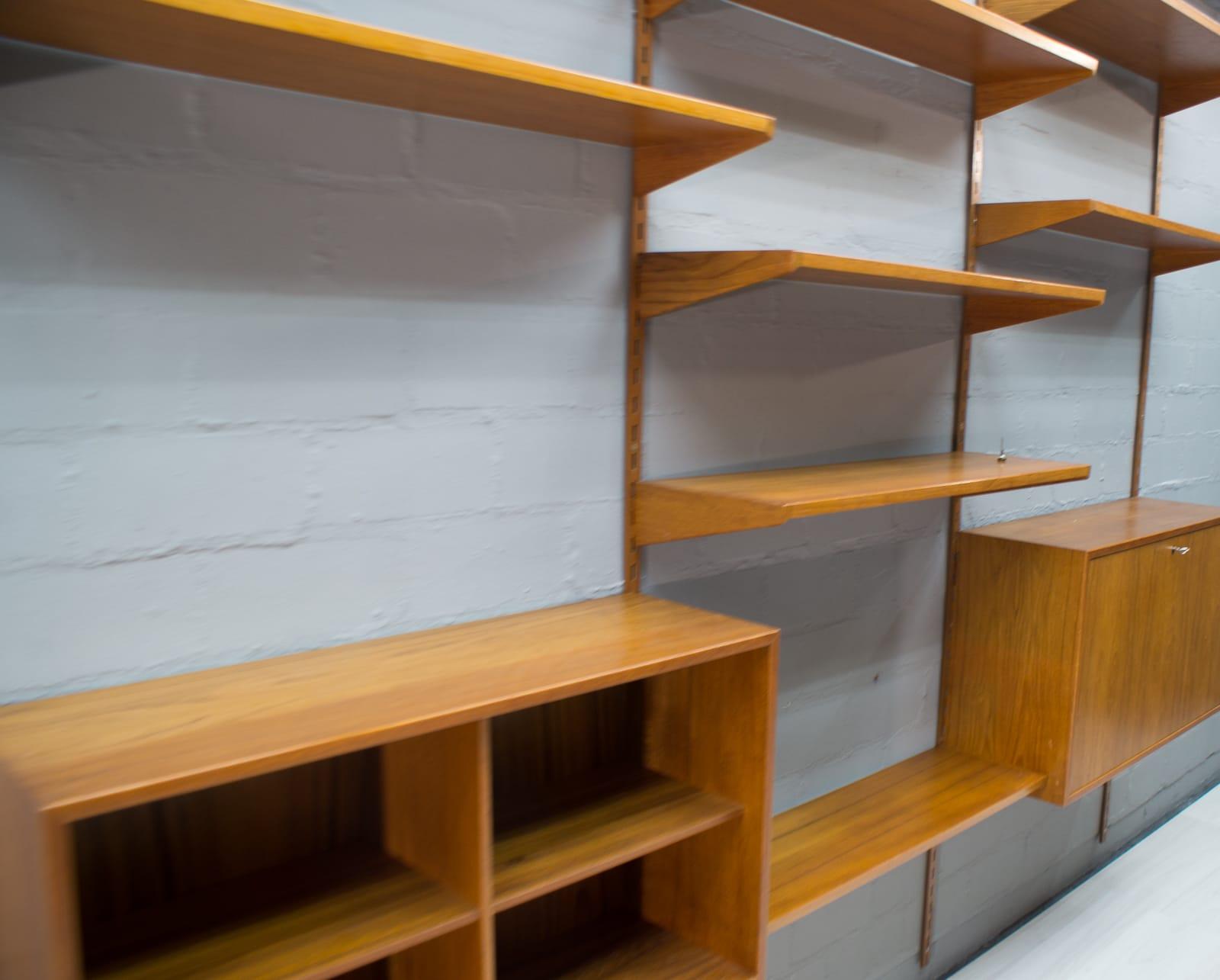 Mid-Century Modern Teak Shelving Unit with a Secretary by Kai Kristiansen for FM Møbler, 1960s