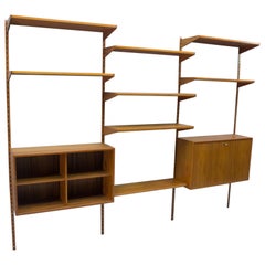 Teak Shelving Unit with a Secretary by Kai Kristiansen for FM Møbler, 1960s