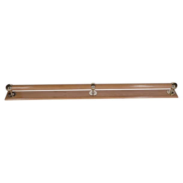 Teak Ship's Hand Rails with Brass or Chrome Hardware For Sale at 1stDibs